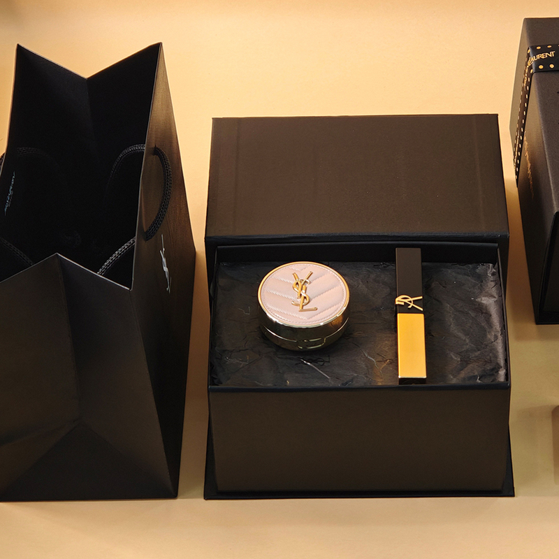 Domestic Ysl Saint Laurent Little Gold Bar Lipstick 1977 1936 Powder Cushion B10 5g Medium Sample Cushion Gift Box