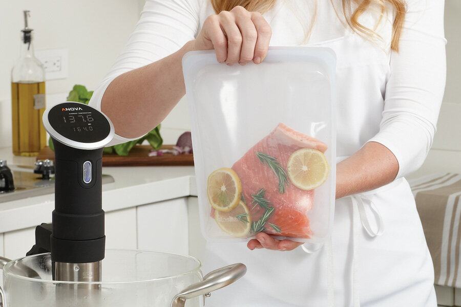 Stasher Reusable eco-friendly silicone Low temperature cooking bag Frozen fresh pickle bag no L