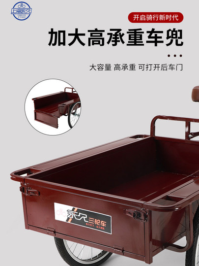 Permanent Adult Tricycle for the Elderly, Pedal-Powered Bicycle, Human-Powered Vehicle for Transportation, Lightweight Adult Tricycle for Carrying Goods