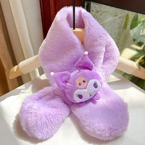 Мультяшный детский зимний милый бархатный шарф, утепленный удерживающий тепло шарф-платок для выхода на улицу