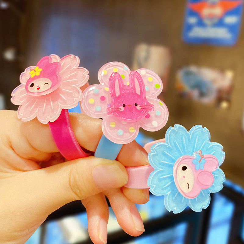 Rotatable kids bracelet baby jewelry cute cartoon flower bracelet little girl creative gift princess toy