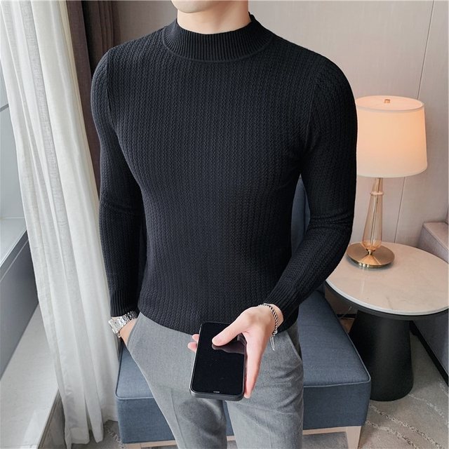 Men's autumn and winter Korean style slim turtleneck sweater