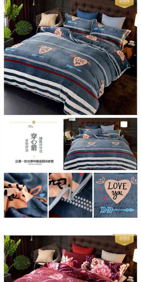 Chăn lông cừu dày bao gồm chăn đơn mảnh mùa đông cộng với chăn che hai mặt flannel quilt bìa nhung chống tĩnh điện đôi gối mền 2 trong 1