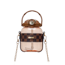 Large-capacity water cup with straw for girls good-looking summer adult big-belly cup high temperature resistant transparent anti-fall plastic cup