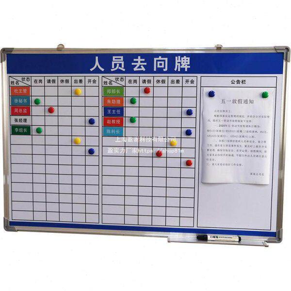 Personnel direction board, duty status, attendance list, notification, dynamic schedule, public sign, magnetic and easy to wipe