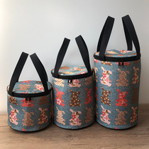 Rice Bucket Insulation Bucket Round Lunch Box Bag Insulation Bag Lunch Bag Handbags StudentsMeal Kits Office Workers Meal Bags