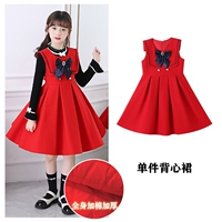 Красное платье без рукавов, увеличенная толщина