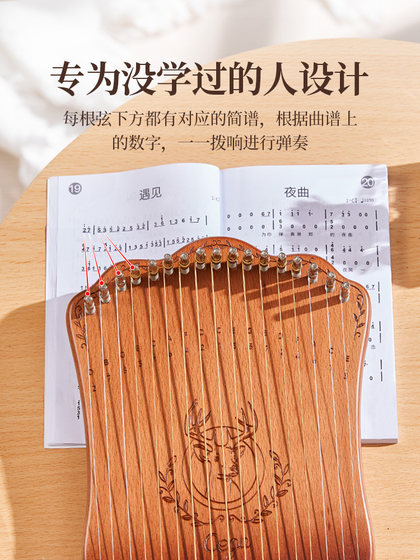 cega指弹弦琴17音弦男女生自学乐器小吉他拇指手指琴卡林巴琴正品