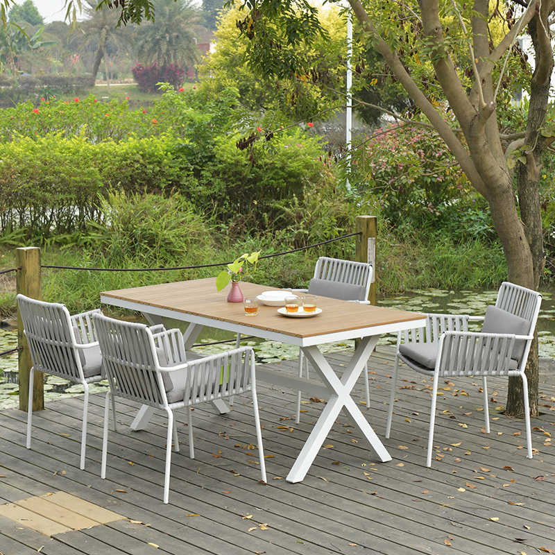 Outdoor tables and chairs bed and breakfast Internet celebrity weaving rattan dining chairs leisure balcony rattan chairs outdoor courtyard open-air cafe tables and chairs