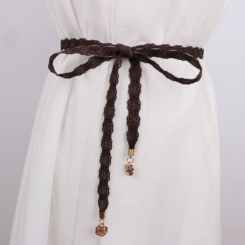 Blue Small Belt Accessories Accessories Women Summer Brief Dresses Fabric Women Lace Nets Red Waist Chain Waist Seal Ocean Dress Summer