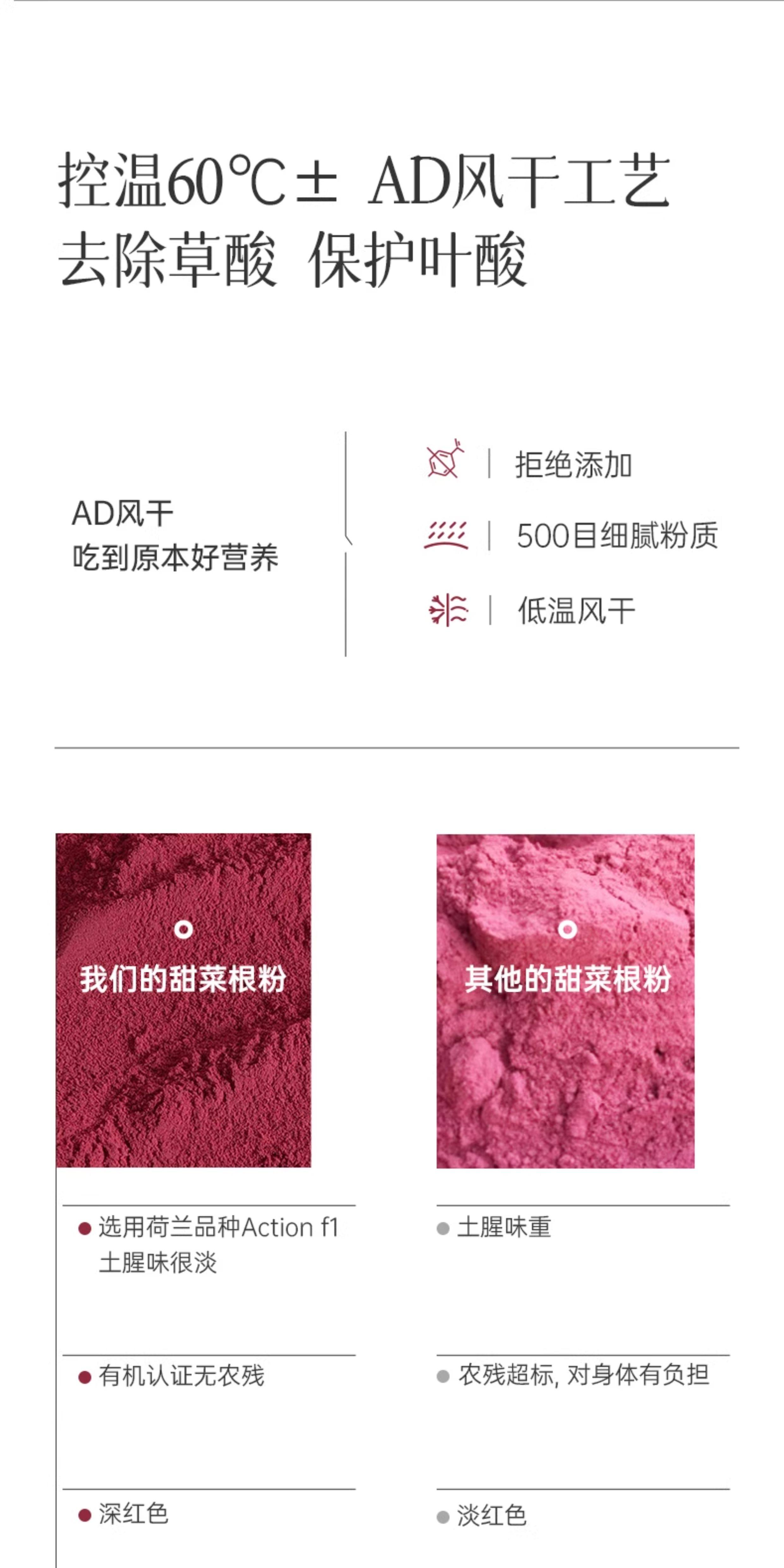 【中国直邮】 均衡大师 有机甜菜根粉 铁叶酸健身补剂硝酸盐跑步体育生 60g