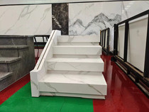 Marble stair tread white rock plate steps light and luxurious stone stairs