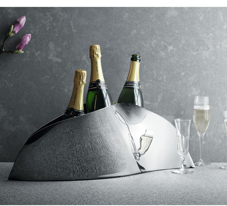 Оформление рабочего стола 客厅装饰摆件欧式不锈钢冰桶香槟红酒冰镇神器高端大气轻奢样板房