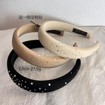 Korean style simple and versatile sponge headband hair accessory high skull side diamond-encrusted elegant headband hair clip head jewelry