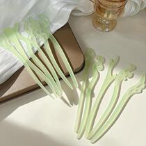 Azure frozen color hairpin ancient style hair accessories acrylic daily hairpin imitation jade hairpin simple modern hanfu headwear for women