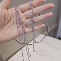 Romantic lavender super fairy elegant headband asymmetrical craft crystal tassel headband removable tassel headpiece