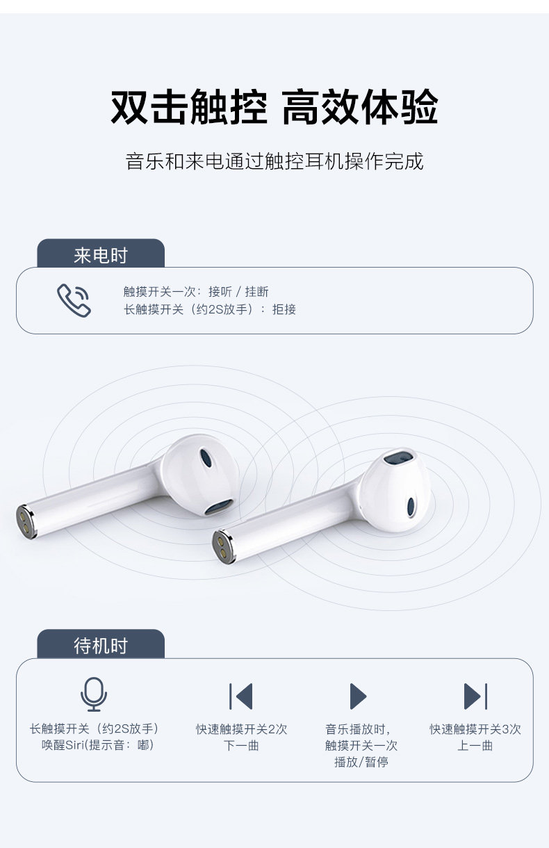 爱奇艺 i71 半入耳式 蓝牙耳机IQD707 图3