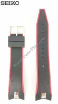 Original Seiko Seiko SNAE93P1 Black Red Rubber Strap 7T62-0LC0