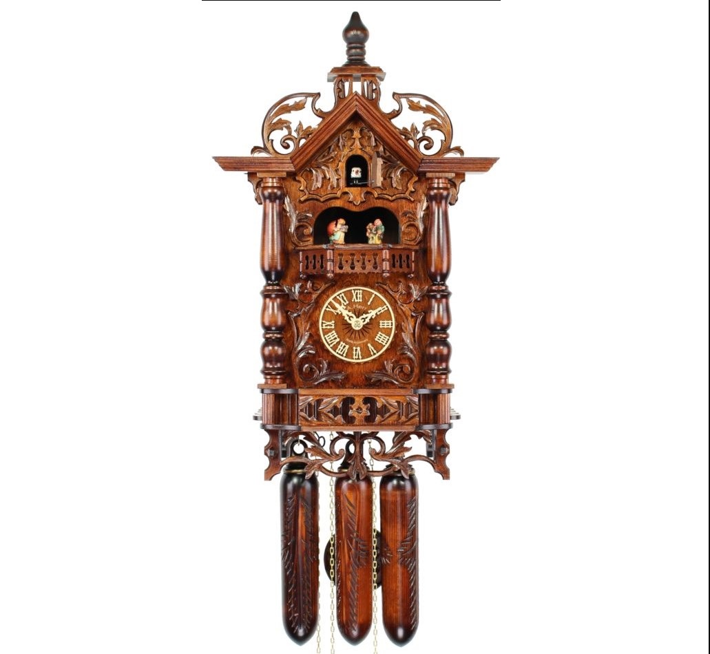 Germany Adolf Herr AH 500 1 8TMT Railway House Cuckoo Hand Carved Clock Wall Clock