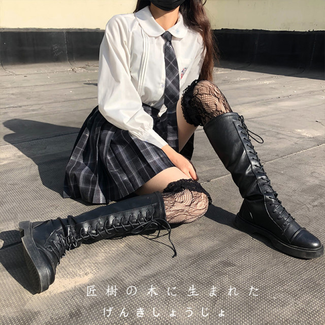 Martin long boots white lace lace socks over the knee hollow knight boots lolita calf socks women's mid-calf