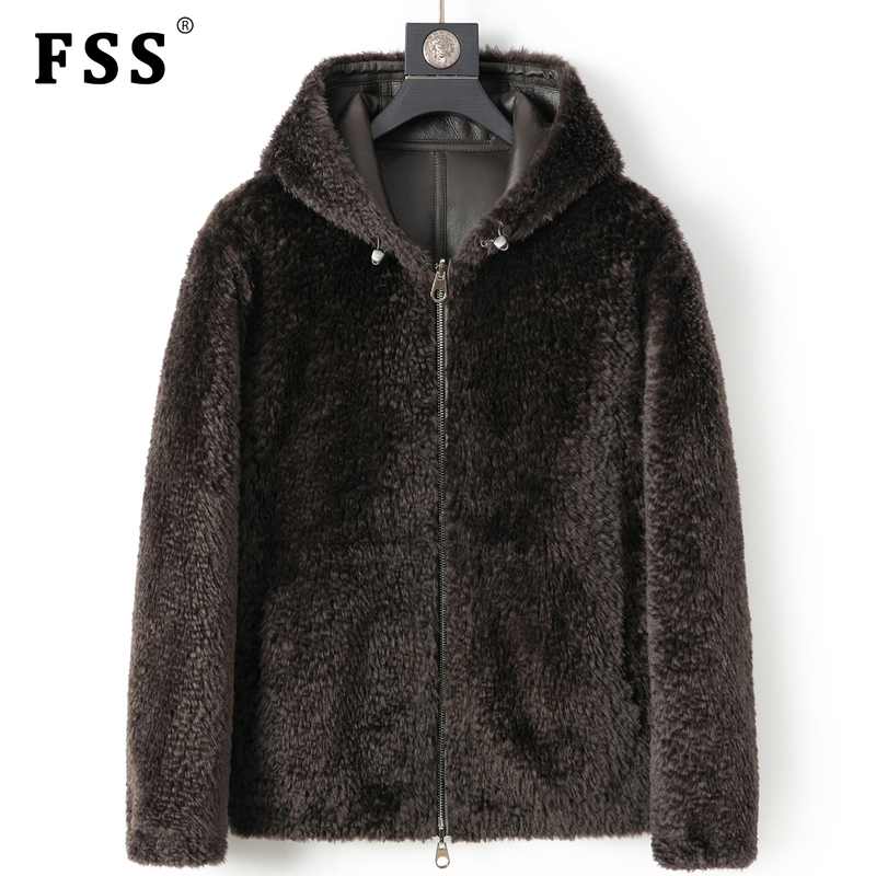 Reversible Natural Fur and Leather Men's Jacket, Spanish Imported Lacon Genuine Leather Hooded Coat