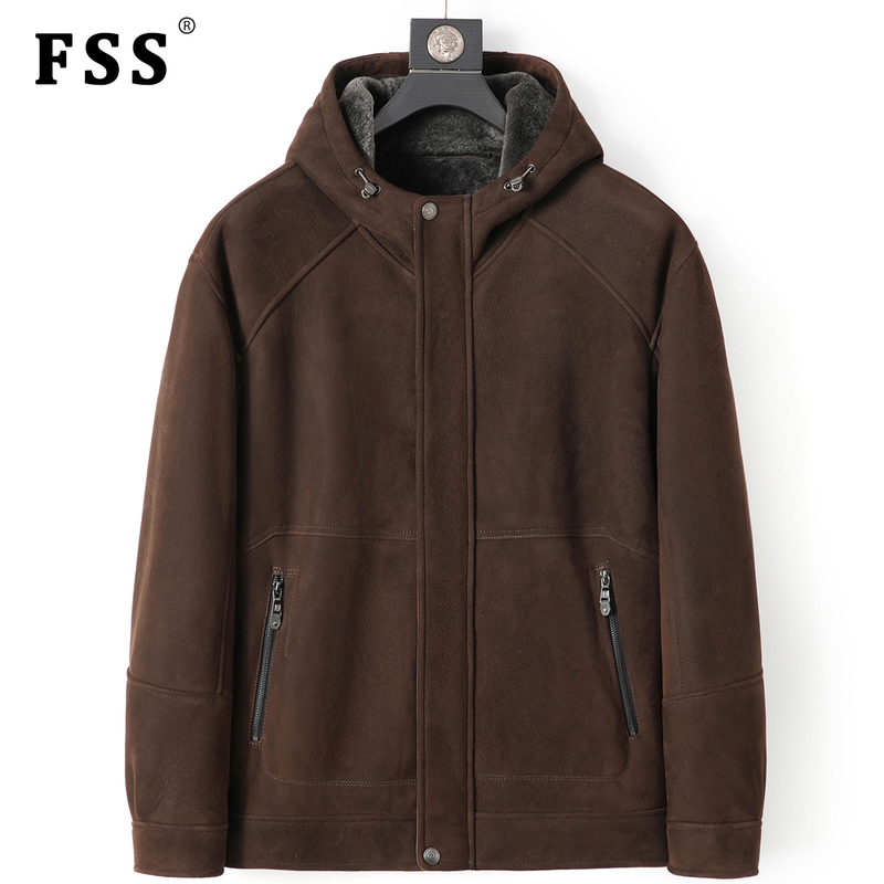 Spanish Imported Merino Natural Fur Integrated Men's High-End Genuine Leather Jacket Winter Coat