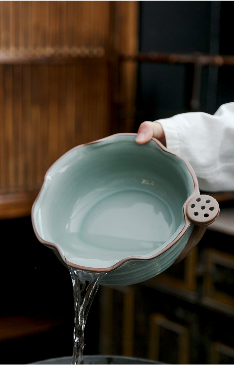 Devoted to inflammation elder brother up with tea to wash large ceramic household big yards of restoring ancient ways ware washing water tea accessories for wash cup is received