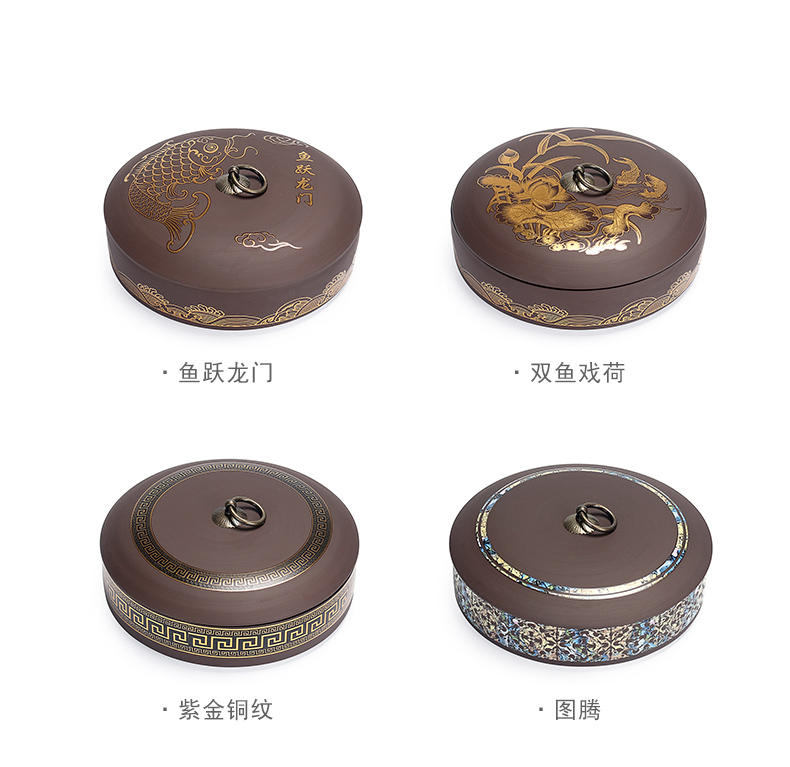 Pu 'er tea box packing box of high - grade empty box violet arenaceous caddy fixings ceramic grain tea cake tin box