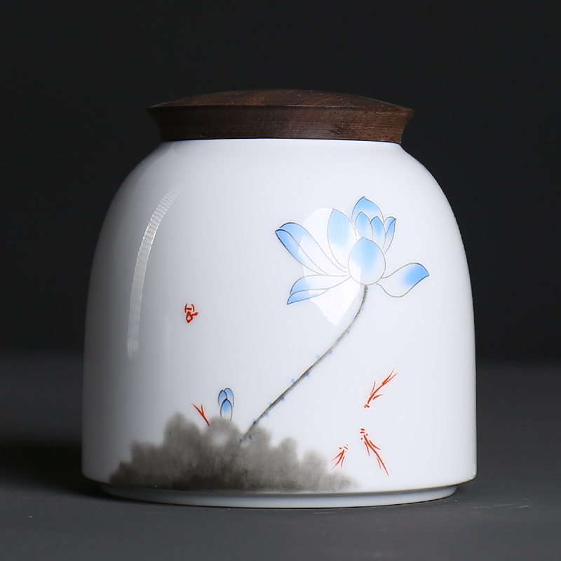 White porcelain large seal pot sweet White caddy fixings ceramic medium storage tank tea tea packaging as cans