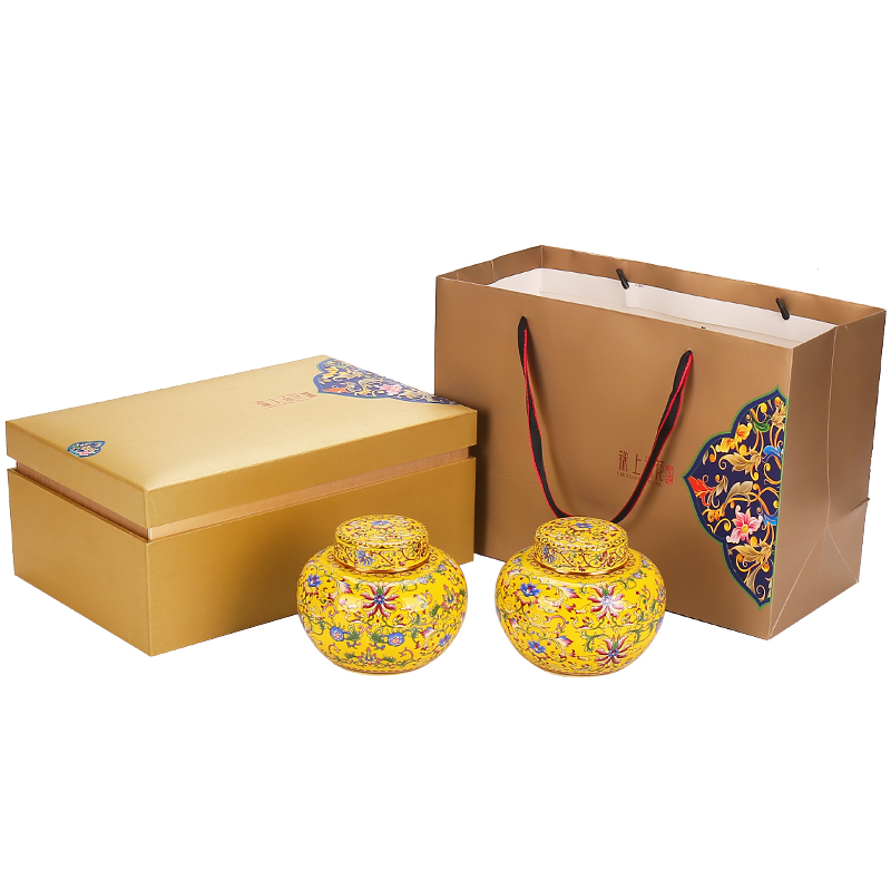 Colored enamel caddy fixings ceramic large seal tank general tea packaging cartons is a jin of installed custom gift box