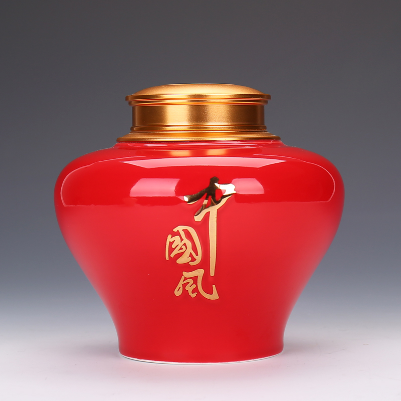 Devoted to inflammation celadon caddy fixings ceramic metal head seal pot large half jins of puer tea box the who was orange