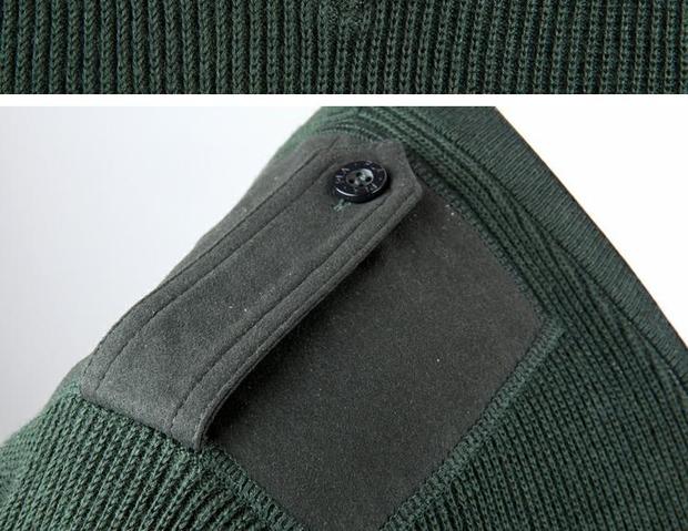 Authentic áo len 07 phong cách sĩ quan trường học áo len biển Áo len cán bộ áo len trung sĩ đầu ấm lông cừu ấm áp đồ đôi nam nữ