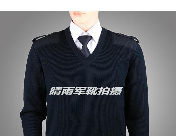 Authentic áo len 07 phong cách sĩ quan trường học áo len biển Áo len cán bộ áo len trung sĩ đầu ấm lông cừu ấm áp đồ đôi nam nữ