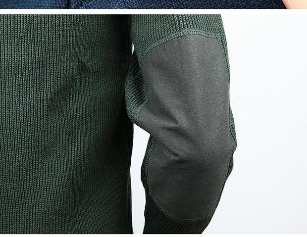 Authentic áo len 07 phong cách sĩ quan trường học áo len biển Áo len cán bộ áo len trung sĩ đầu ấm lông cừu ấm áp đồ đôi nam nữ