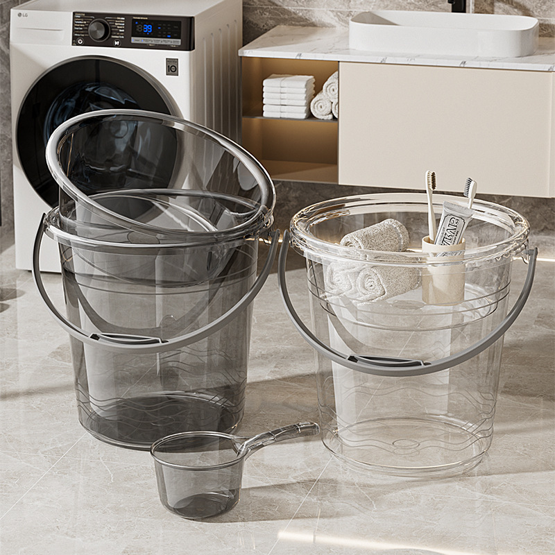 Transparent Luxury Trash Can for Home Use in Living Room, Bedroom, Kitchen, Bathroom, Office; Large Acrylic Waste Bin