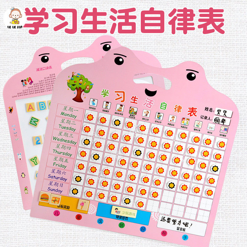 Baby Praise Sticker Sticker Award Ticket Card card Cartoon Paste Cartoon Child Growth Self-discipline Table Small Red Flower Reward Sticker