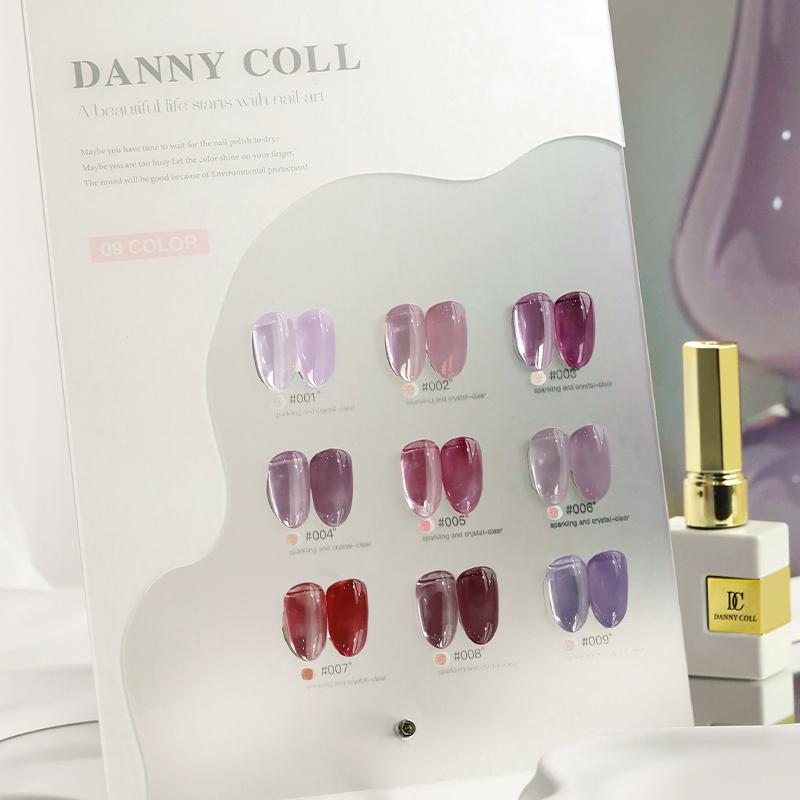 Dannycoll Grape Jam 9 Color Series Translucent Purple Nail Polish Gel Nude Color Ice Translucent Jelly Moisturizing Color