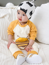 Full cotton era official store female baby Autumn out of foreign clothes autumn male baby conjoined clothes male Baoqiu