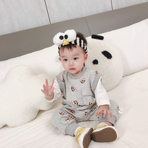 Full cotton era official store baby spring dress thin foreign atmosphere 0-12 months baby crayon Chan new jumpsuit spring and autumn