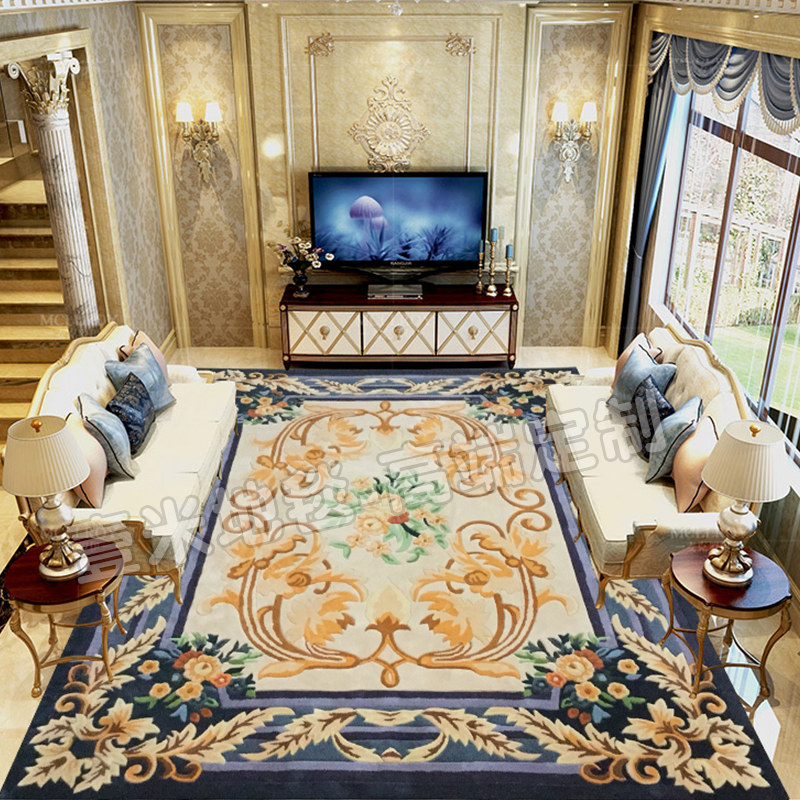 European American living room bedroom imported New Zealand wool handmade hotel villa full of fire-proof carpet can be customized