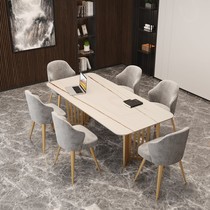 Minimalist marble office furniture light and extravagant rock plate Conference table Guest Desk Strip Table table