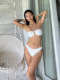 DOLCEVITA French resort tube top bikini white romantic push-up high slit hip-revealing split swimsuit for women