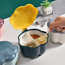 Seasoning tank wall-mounted kitchen seasoning tank household high-end net red integrated wall multi-grid moisture-proof salt tank