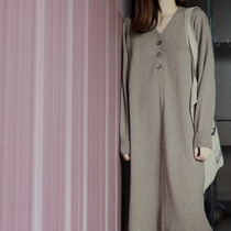 (Xodgz custom) lazy Buddha three-grain button pure cashmere dress
