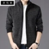 Mùa thu và mùa đông trung niên nam cardigan cardigan áo len cashmere dày và áo len lông cừu mặc bên ngoài áo khoác kinh doanh bw - Áo len Áo len