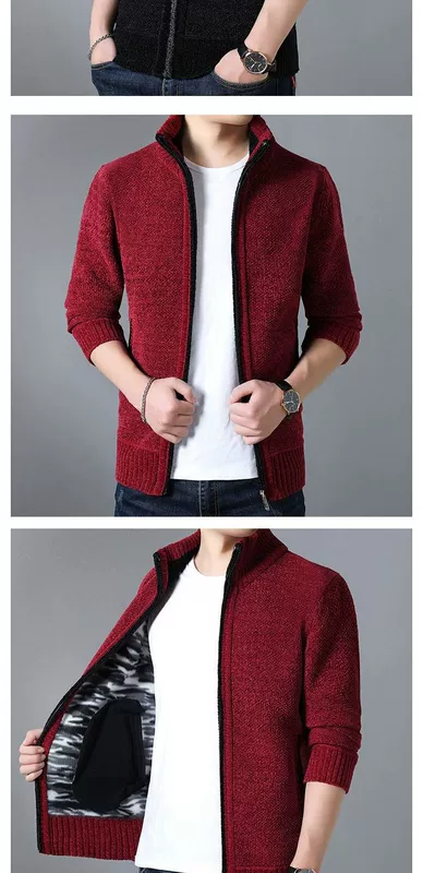 2019 mới thu đông quần áo áo khoác nam len len đan áo len áo len ngoài áo khoác cashmere DW - Áo len