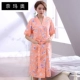 Naimao áo ngủ dài nữ mùa hè áo choàng cotton ngắn tay trung niên mẹ trung niên yukata bông ngủ - Night Robe