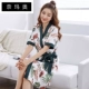 Naimao áo ngủ nữ mùa hè cotton ngắn tay yukata nữ mùa hè Phiên bản Hàn Quốc của bộ đồ ngủ một mảnh gợi cảm áo choàng tắm nữ - Night Robe