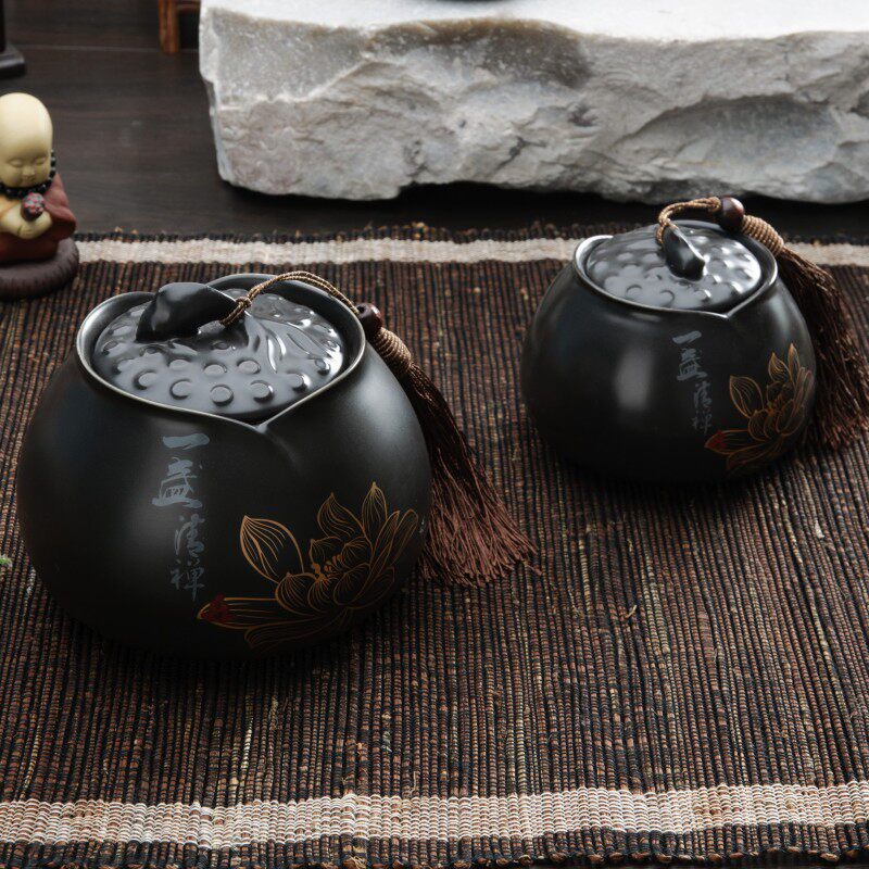 Tea canned tea accessories large number sealed tea cans Dehua ceramic fitting tea ceramic parts