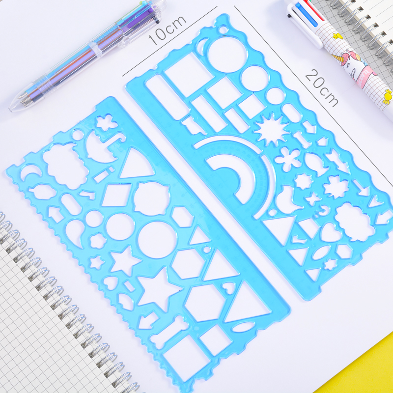 Multifunctional template ruler primary school students draw with model ruler drawing drawing kindergarten stationery grid ruler creative modeling ruler